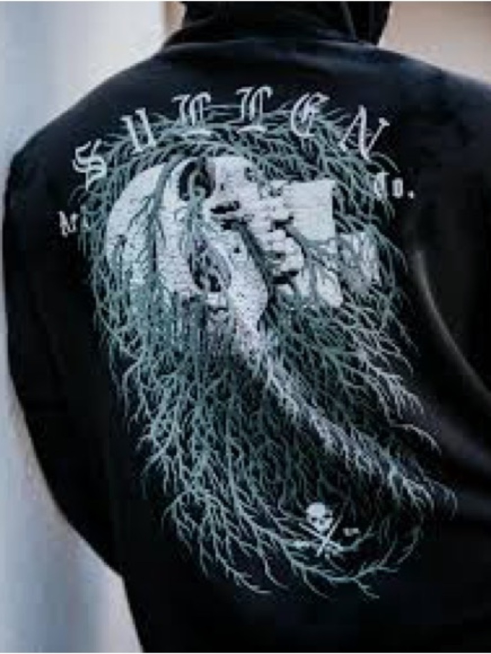 Sullen Art Collective Rooted Hoodie Skull Tie Dye Vintage Black Wash Mens 3X